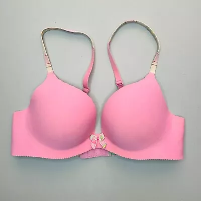 Victoria Secret Embrace Push Up Bra 34B Pink & Plaid Padded Convertible • $23