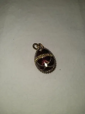 Faux Faberge Egg Pendant Maroon Color • $18.99