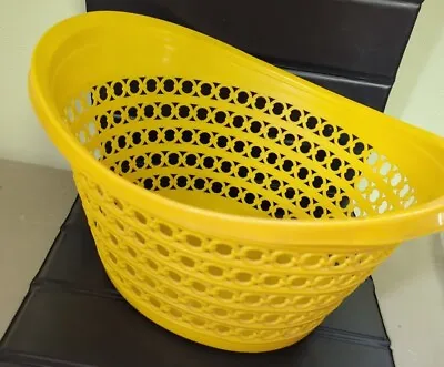 Fesco Laundry Basket Hamper 2158 Yellow Vintage 1970s *NICE* • $30