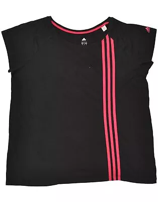 ADIDAS Womens Climalite T-Shirt Top UK 20/22 XL Black XO03 • £13.91