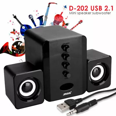 SADA USB Wired Computer Speakers Bass Stereo Music Subwoofer For PC Laptop E9V3 • $19.90