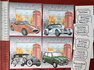 £1.90 • Buy 4 X Male Birthday Card Toppers & Sentiments 4 Different Designs 