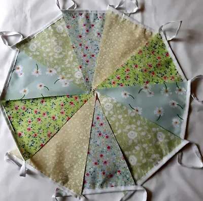10ft/3 Metres Fabric Bunting Shabby Chic Garden Vintage Multiple Choice Handmade • £4.50