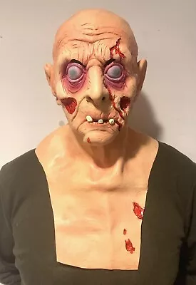 Creepy Scary Zombie Latex Mask Old Man Horror Halloween Costume Party Prop • £24.99