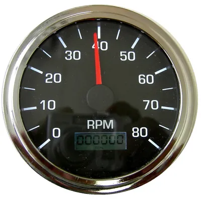 Tachometer 3-3/8 /86mmLED Light Programmable 8K RPM Black/chrome 001-TA-BC • $50