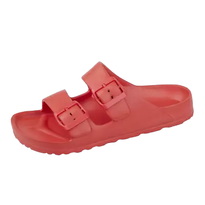 Ladies Ella EVA Adjustable Double Buckle Lightweight Sliders Sandals Flip Flops  • £12.95