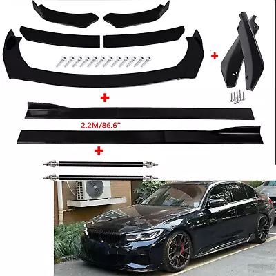 Front Bumper Spoiler Splitter Body Kit 86.6  Side Skirt Rear Lip For 3 Series • $79.99