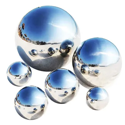 6x Steel Silver Mirror Sphere Hollow Gazing Ball Home Garden Ornament Decor UK • £10.96