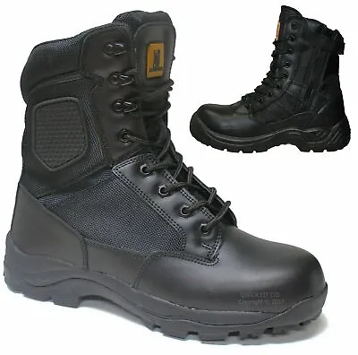 New Mens Army Military Safety Boots Steel Toe Cap Combat Police Work Shoes Uk Sz • £32.95