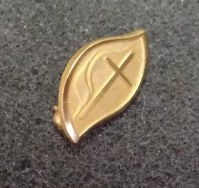 Vintage United Methodist Cross & Flame Christian Gold Toned Lapel Pin • $10