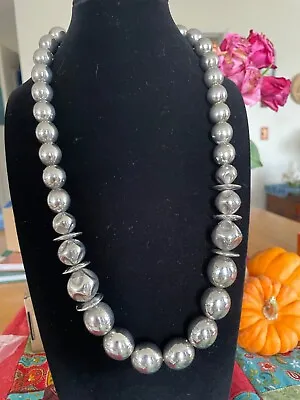 Silver Plated Ball Bead Necklace Statement Mexico? • $34.99