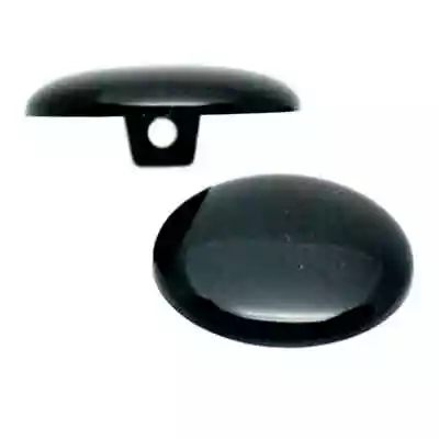 BLACK SLIGHTLY DOMED SHANK BUTTONS 7mm To 34mm • £2.49