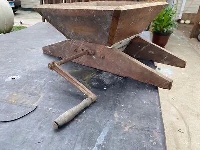 Antique Vintage Primitive Wood Grape Apple Fruit Crusher Hand Crank • $100