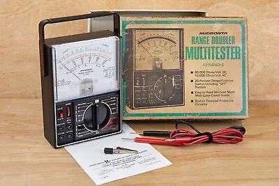 Vintage Micronta Range Doubler Volt/Ohm/Amp Meter 22-204A Original Box & Manual • $64.45