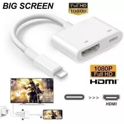 8 Pin To HDMI Digital TV AV Adapter Cable For IPhone IPad 7 8 XR 11 12 13 14 Pro • £7.29