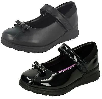 Girls Clarks Mariel Wish INF Black Leather Or Patent School Shoes • £15