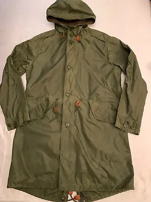 J Crew Outerwear Military Rain Jacket Mens Medium NX-631 Army Green Patina C4943 • $39.99