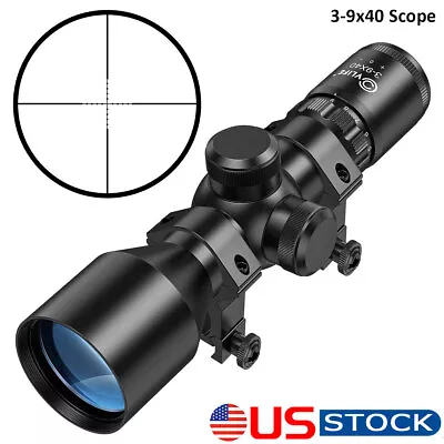 3-9x40 Compact Scope Riflescope Mil-dot Crosshair Tactical Aim Optic Sight Scope • $43.99