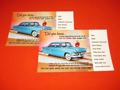 1954 Ford V8 Crestline Fordor Dealer Postcards • $3