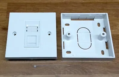 Single Rj11 Us Telephone Socket Module In Faceplate Fax Adsl Modem With Back Box • £5.99