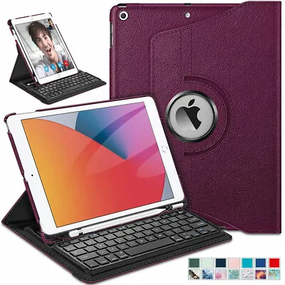 Keyboard Case For IPad 9th Generation 2021 Rotating Cover+ Bluetooth Keyboard • $31.39