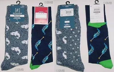 Men's Fishing Thermal Slipper Socks And Crew Socks Size 6-12 NEW With Tag • $10.99