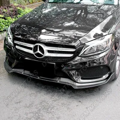 B-Style Black Front Bumper Body Kit Lip 3PCS For 2015-2018 Mercedes W205 C-Class • $66.99