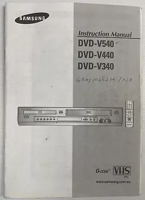 Samsung DVD-V540 -V440 -V340 VHS Player Operating Instructions Owner User Manual • £10.84