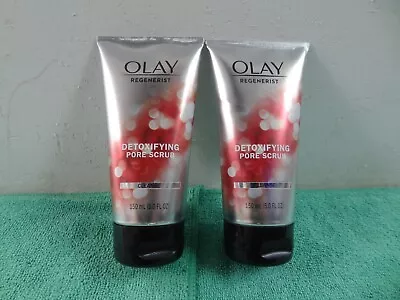 NEW Olay Regenerist Detoxifying Pore Scrub Cleanse 150ml/5.0fl.oz.  LOT OF 2 • $17.95