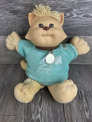 Cabbage Patch Kids Doll Blonde Cat Koosas 1983 Vintage 15” • $12.99