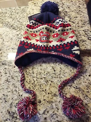 Nwt Reebok Montreal Canadiens Womens Tassel Pom  Knit Beanie Hat Cap Osfa • $13.99