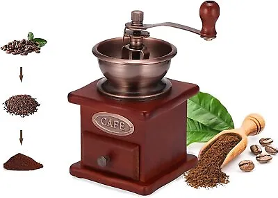 Manual Coffee Grinder Vintage Hand Crank Classic Mill With Brush For Drip Coffee • $28.99
