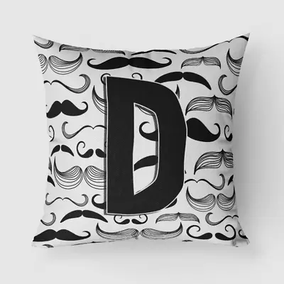 Moustache Initial Fabric Decorative Pillow  Letter D • $46.68