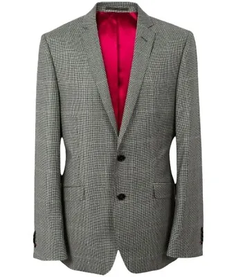 Holland Esquire Grey Check WOOL CASHMERE Suit UK38 EU48 C38 X W32 NEW • £289.99