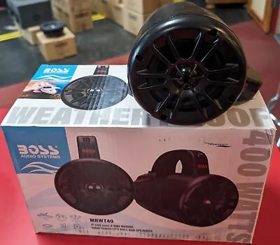 BOSS Audio MRWT40 4-Inch 2-Way Marine Waketower / UTV Rollbar Speakers (Pair) • $69