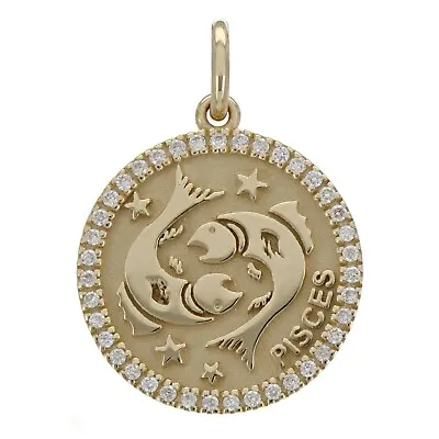 $346.99 • Buy 14k Yellow White Or Rose Gold Diamond Zodiac Sign Charm Pendant