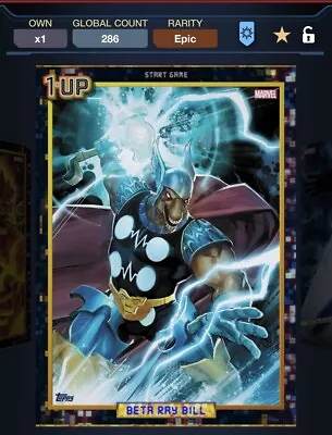 Topps Marvel Collect Arcade 24 1-Up Beta Ray Bill Blue Motion Epic - DIGITAL • $6