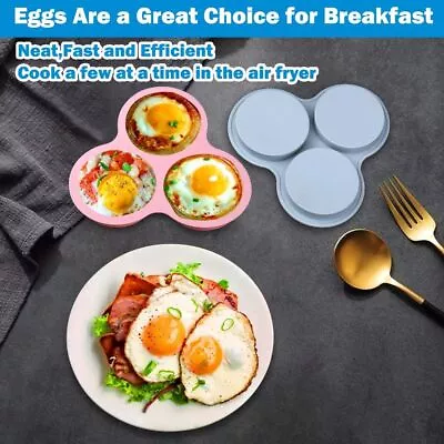 Fryer Accessories Egg Mold Hamburger Bun Pan Silicone Mould Air Fryer Egg Pan • £4.69