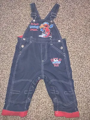 Elmo's Snowboard School Sesame Street Toddler Overalls Size 12M • $14