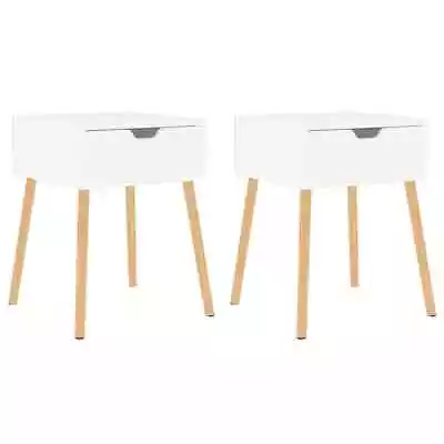 2x Gloss Bedside Tables Wooden Drawers Storage Side Cabinets Nightstand White • $103.06