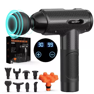 SEJOY 30 Speed Massage Gun Deep Tissue For Athletes 10 Heads Percussion Massager • $35.99