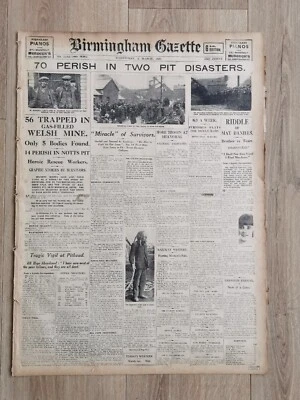£9.99 • Buy 1927 Birmingham Gazette Mining Disasters Marine Ebbw Vale Bilsthorpe Mansfield
