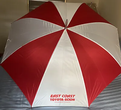 Golf Umbrella - East Coast Toyota-Scion Red & White 60” Arc 40” Long • $15.99