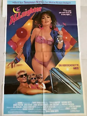 THE ALLNIGHTER Video Promo Poster Original/Folded Susanna Hoffs • $26.95