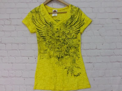 $13.49 • Buy Vintage Charleston SC LOW Country HARLEY DAVIDSON YELLOW T Shirt LADIES Large