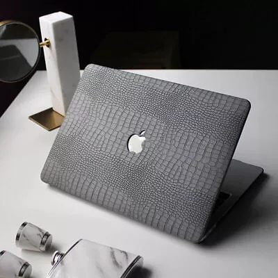 Cold Gray Crocodile PU Leather Shell Case Cover For MacBook Air 13 MacBook Pro • $28.99