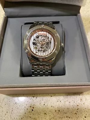 Marc Ecko Automatic Watch Stainless Steel Silver W/Gold Japan Movement E35000G1 • $89.90