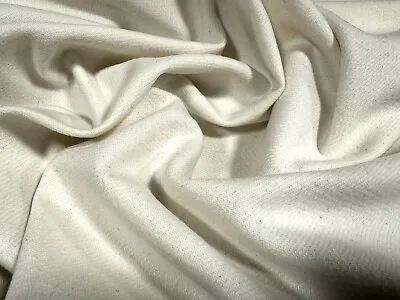 Wool Mouflon Flannel Brushed Fabric Per Metre - Plain - Winter White • £12.99