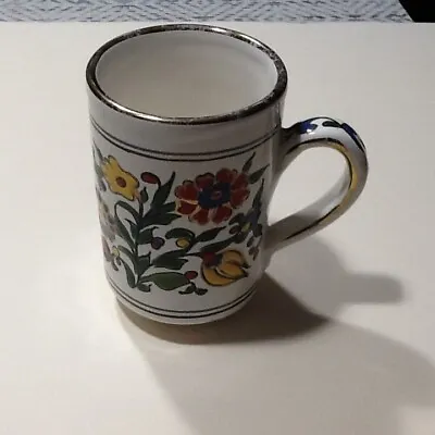 Manousakis Keramik Handmade Coffee Mug Floral Pattern • $5.99