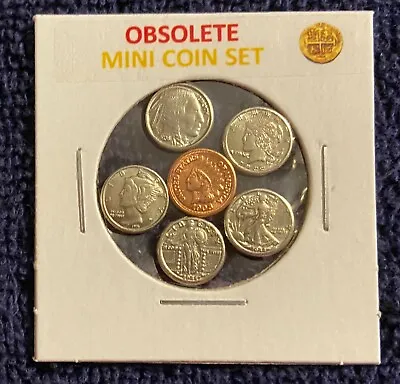  Old Obsolete Coin Set  - Mini U.s. Coins Set In Holder   • $7.98